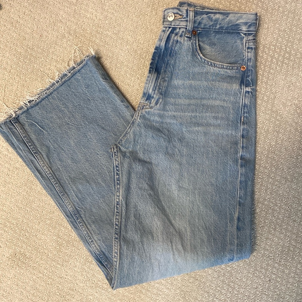 Zara trf high rise wide leg jeans